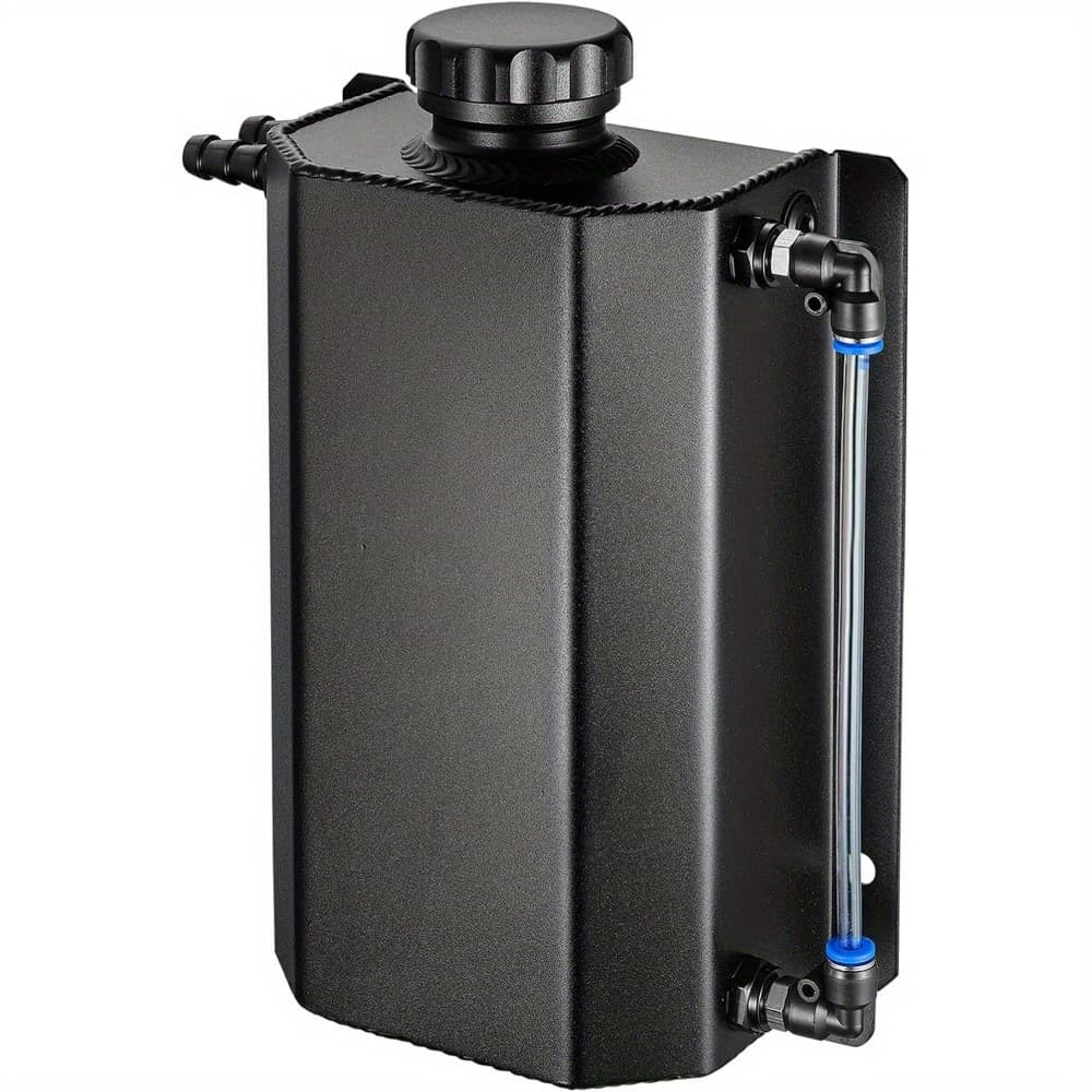 TEMU Coolant Overflow Reservoir Tank 2l Expansion Catch Can Universal Radiator Reservoir Polished Aluminum Black