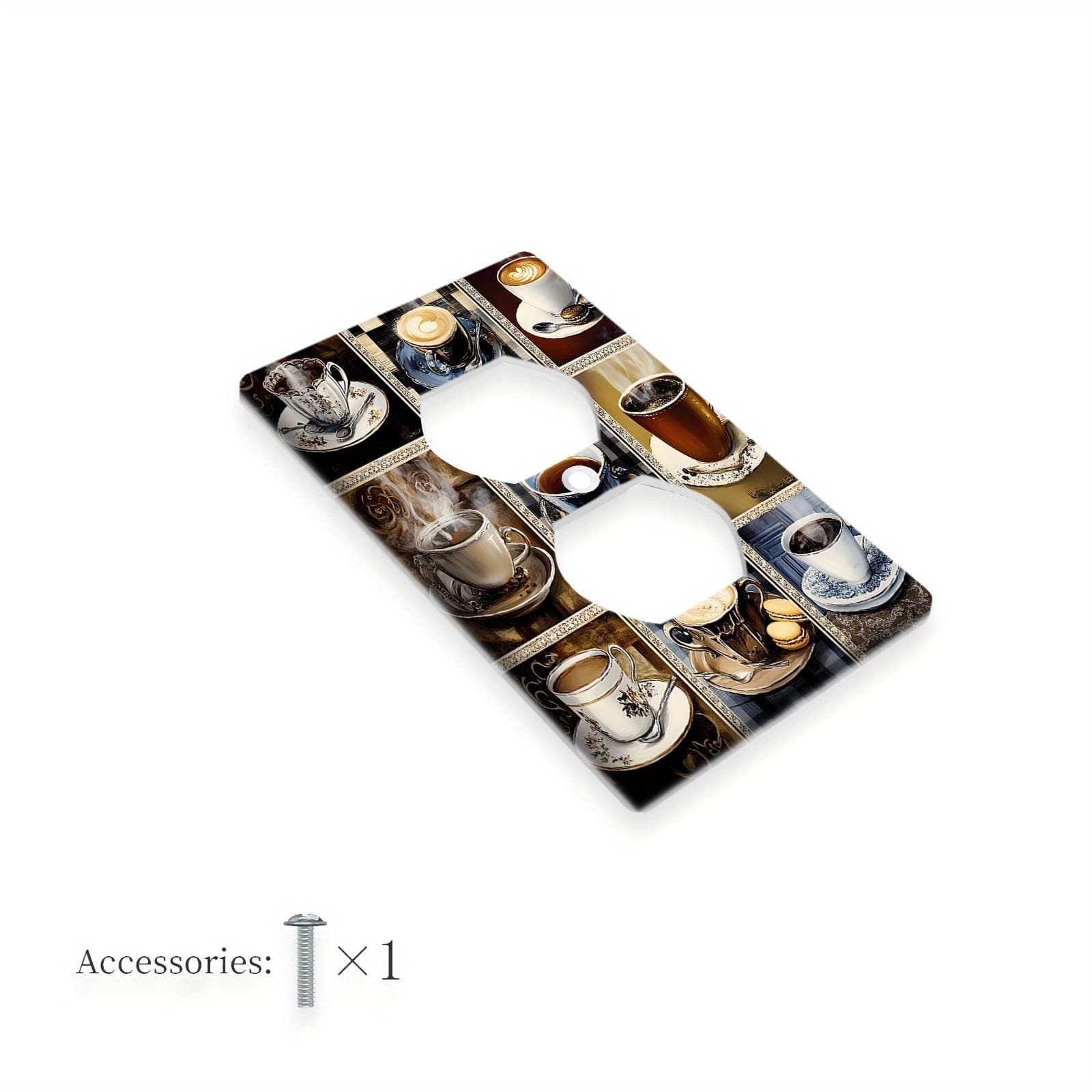 TEMU 1pc 1gang/2gang Vintage Coffee Decorative Wall Plate Cover For Indoor Outdoor Bedroom Kitchen Home Bathroom Decor