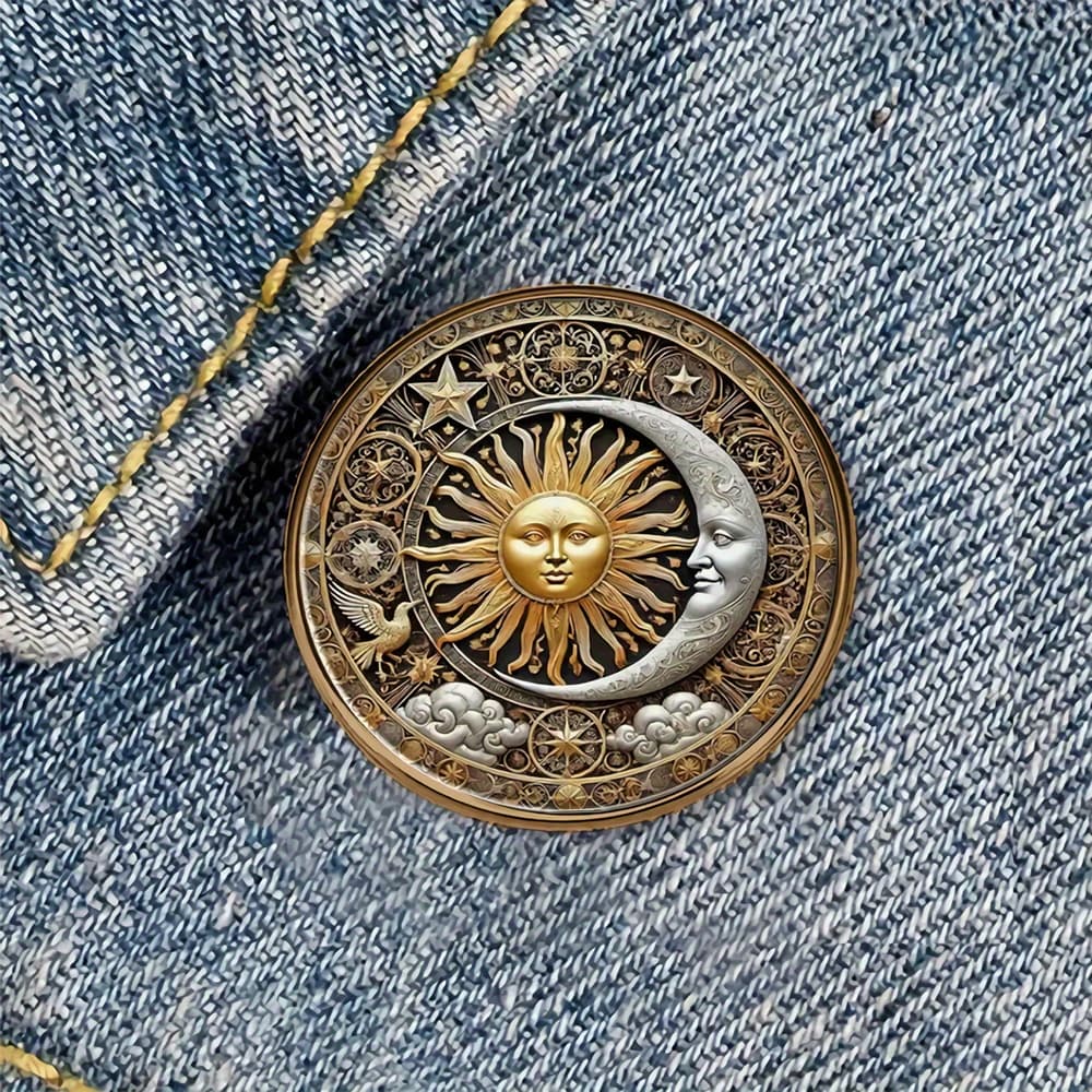 TEMU 1 Embossed Alloy Resin Round Brooch Badge For Backpacks, Hats, Clothes, Shoes And Boots
