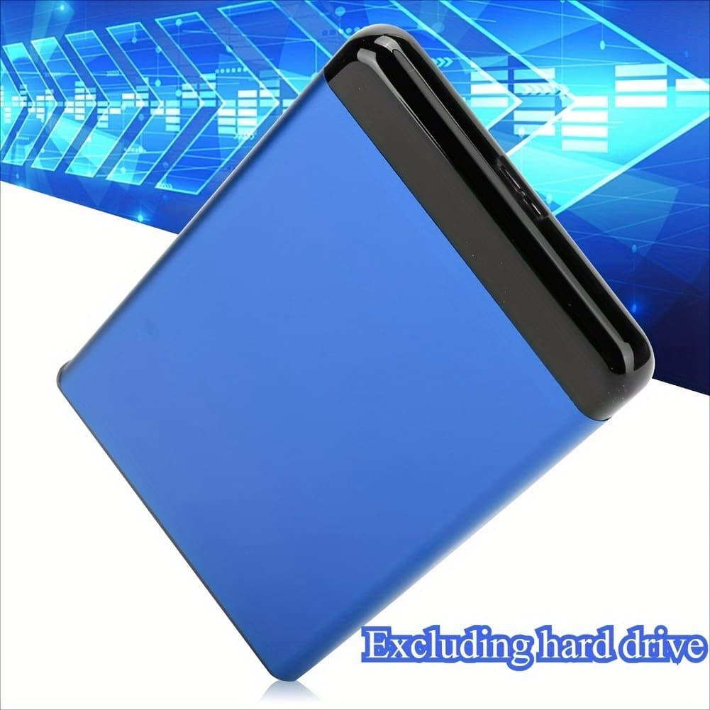 TEMU Excluding Hard Drive, 8tb External Portable Hard Drive Case 3.0 Portable 2.5in Ssd Hdd Sata Aluminum Alloy Shell 8tb (blue)