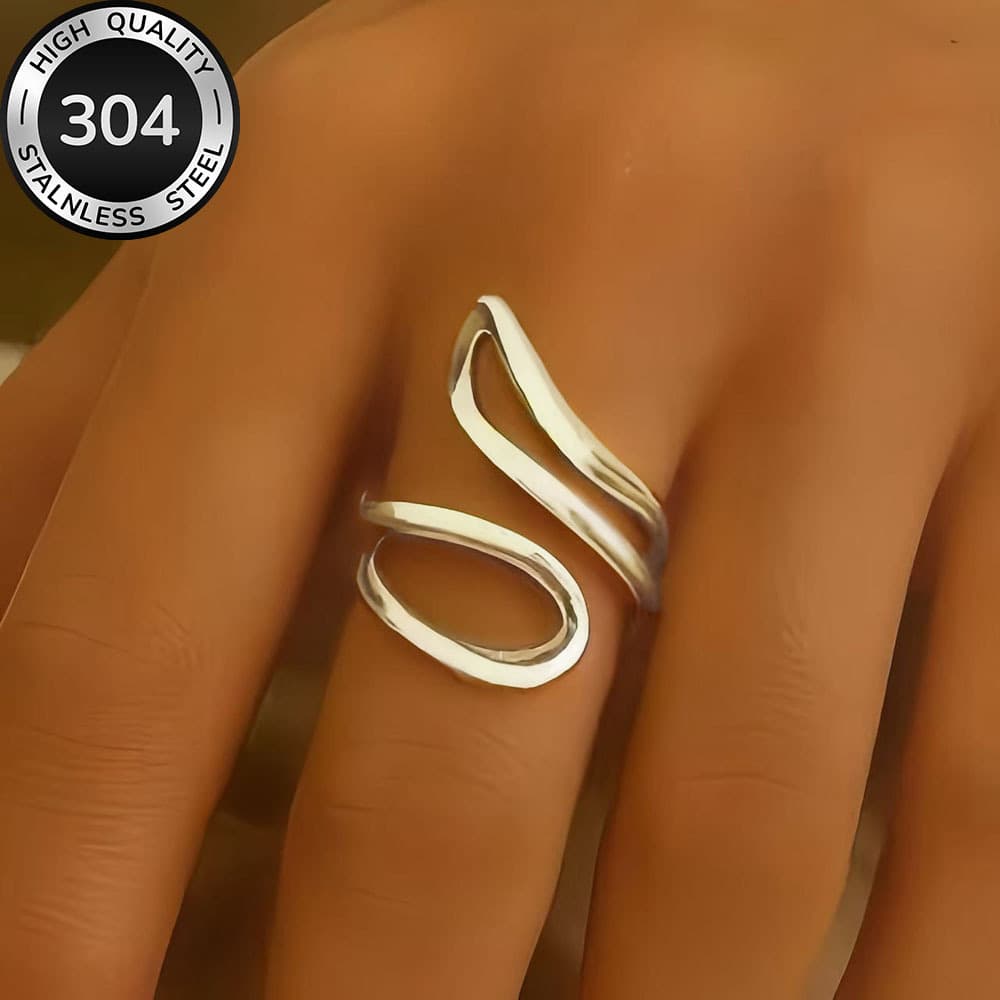 TEMU High-quality Stainless Steel Hypoallergenic Golden , Anti-fading, Easy And Elegant, Suitable For Everyday Wear Or Party Fashion Women's Ring, Jewelry Additions, Is A Delicate Gift For Women