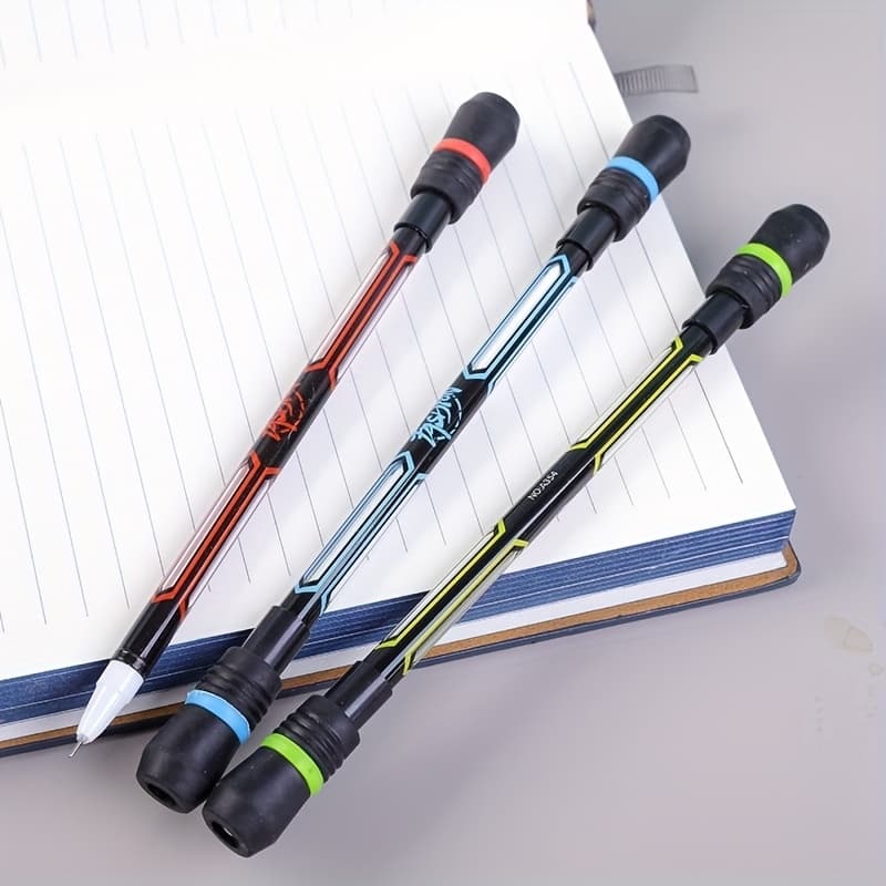 TEMU 3pcs Cool Internet-popular Spinning Pens, Flexible Hand Training, Anti-slip And Drop-resistant With Writing Function - Balance Spinning Pencils