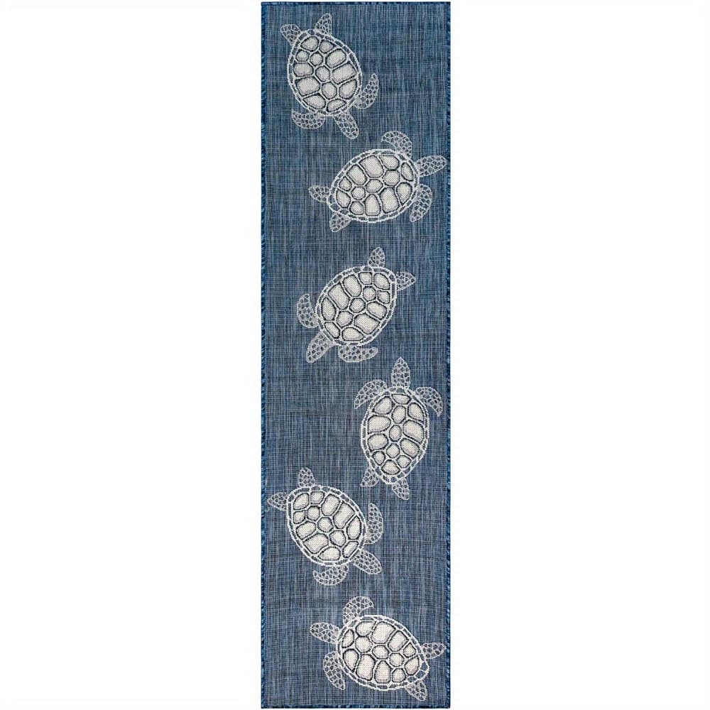 TEMU Sea Turtles Navy Indoor Outdoor Area Mat Non-slip Backing