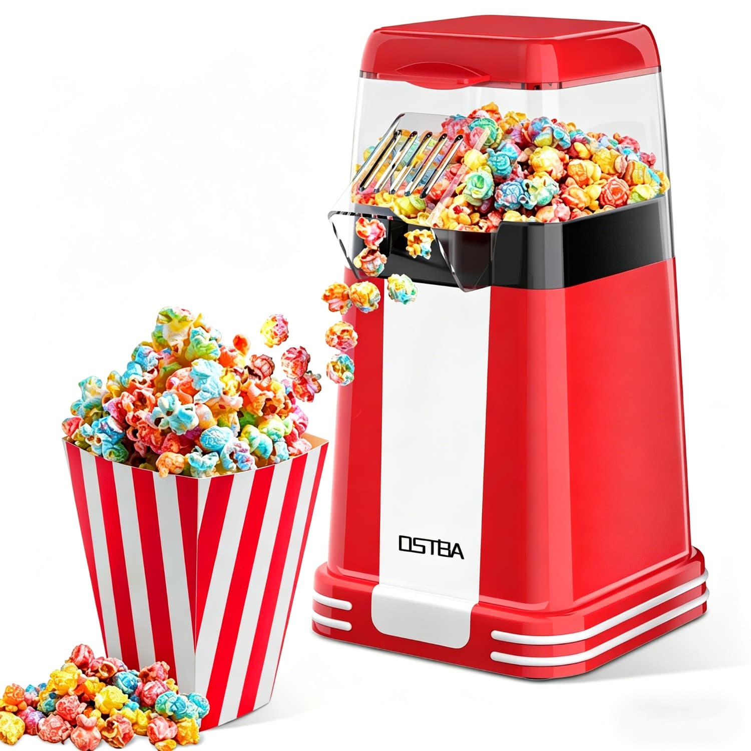 TEMU Hot Air Popcorn Popper Maker With Measuring Cup To Portion Popping Corn And Melt Butter, 16 Cups