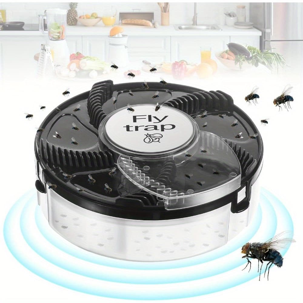TEMU Electric Fly Trap Pest Device Gnat Flying Insect Trap Automatic Indoor Fly Trap Pest Control Catcher Insect Repellents Tools For Garden Auto Ranch Rotate Resueable Catcher