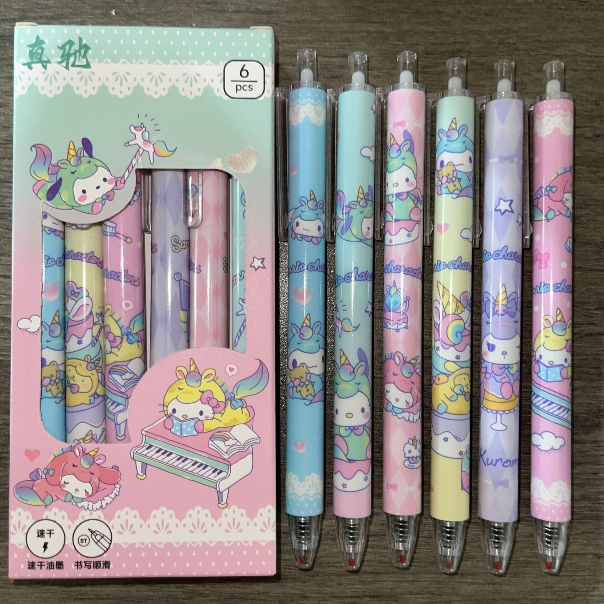 TEMU 6-pack 0.5mm St Pens In Black - - Ideal Fan Gear