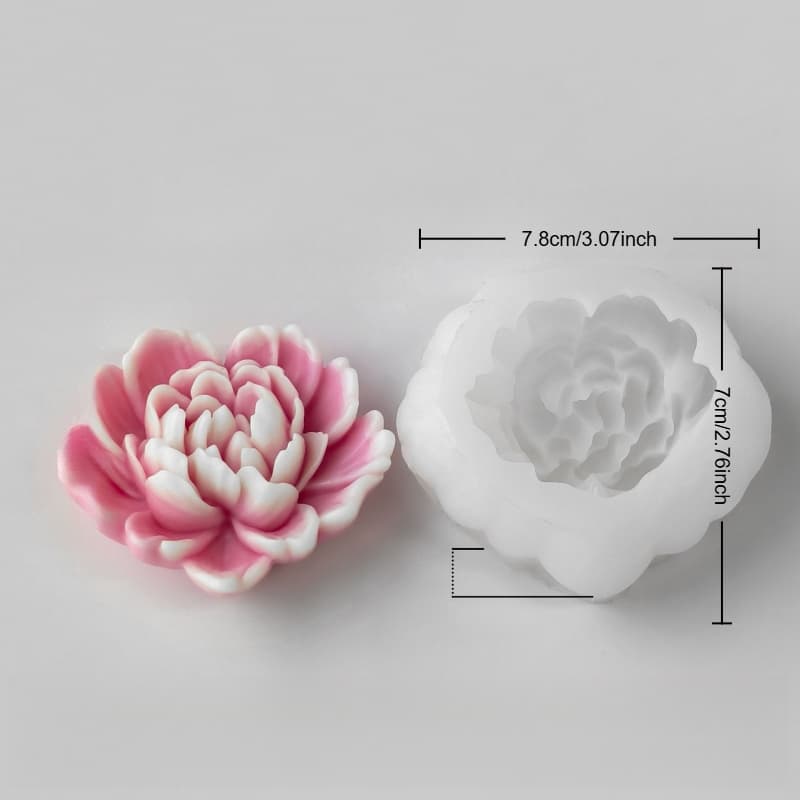 TEMU 1pc 1pcs Reusable 1pc Silicone Flower Mold Suitable For Wax, Clay, Plaster & Soap Making - Irregular Flower Shape Petals, Resusable 3d Flower Mold For Candles, Soap, & Diy Crafts
