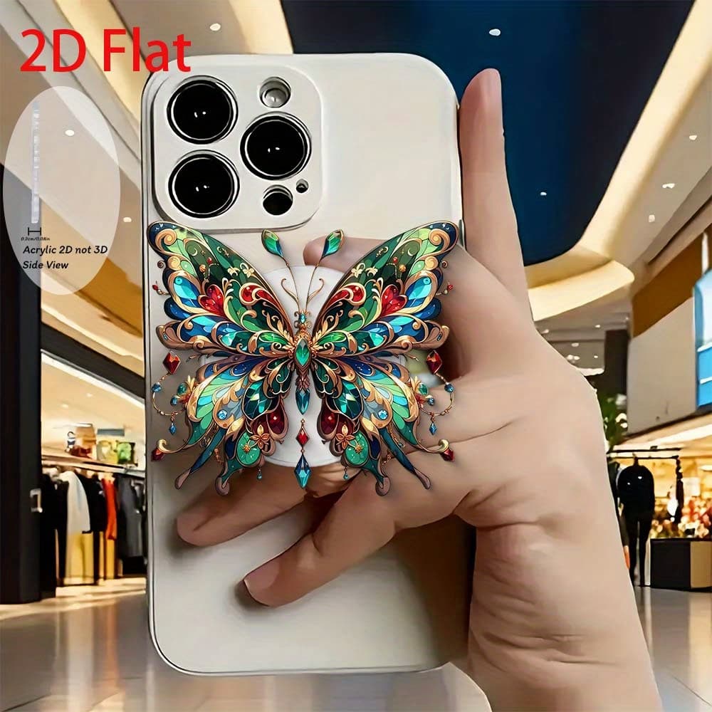 TEMU A Stylish And Vibrant 2d Flat Acrylic Mobile Phone Holder Featuring A Cute , Designed To Be Retractable And Pop-up