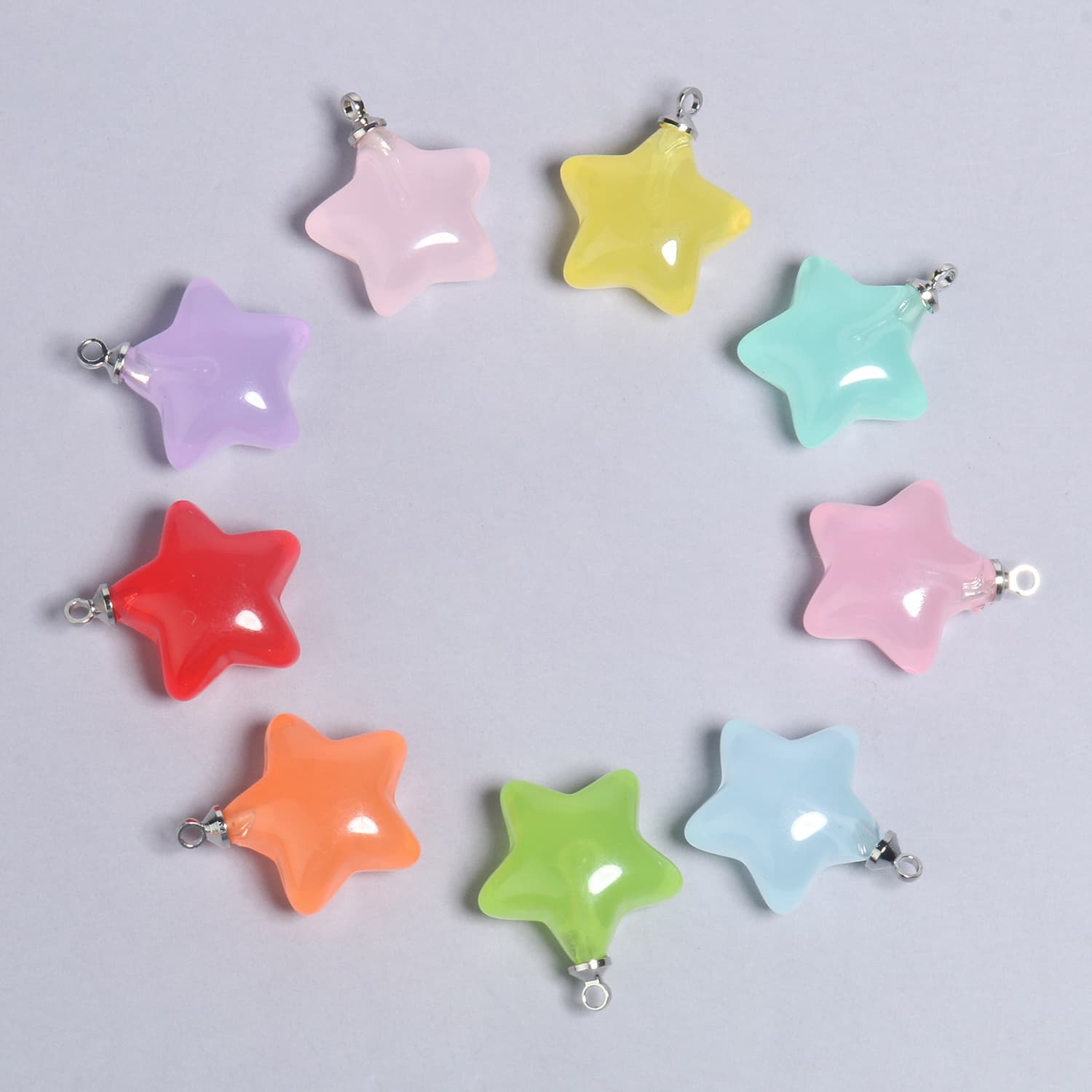 TEMU 50pcs/ Pack Mixed Acrylic Star Charms For Diy Bracelets Necklaces Earrings Keychain Pendants Fit Jewelry Making Accessories Findings