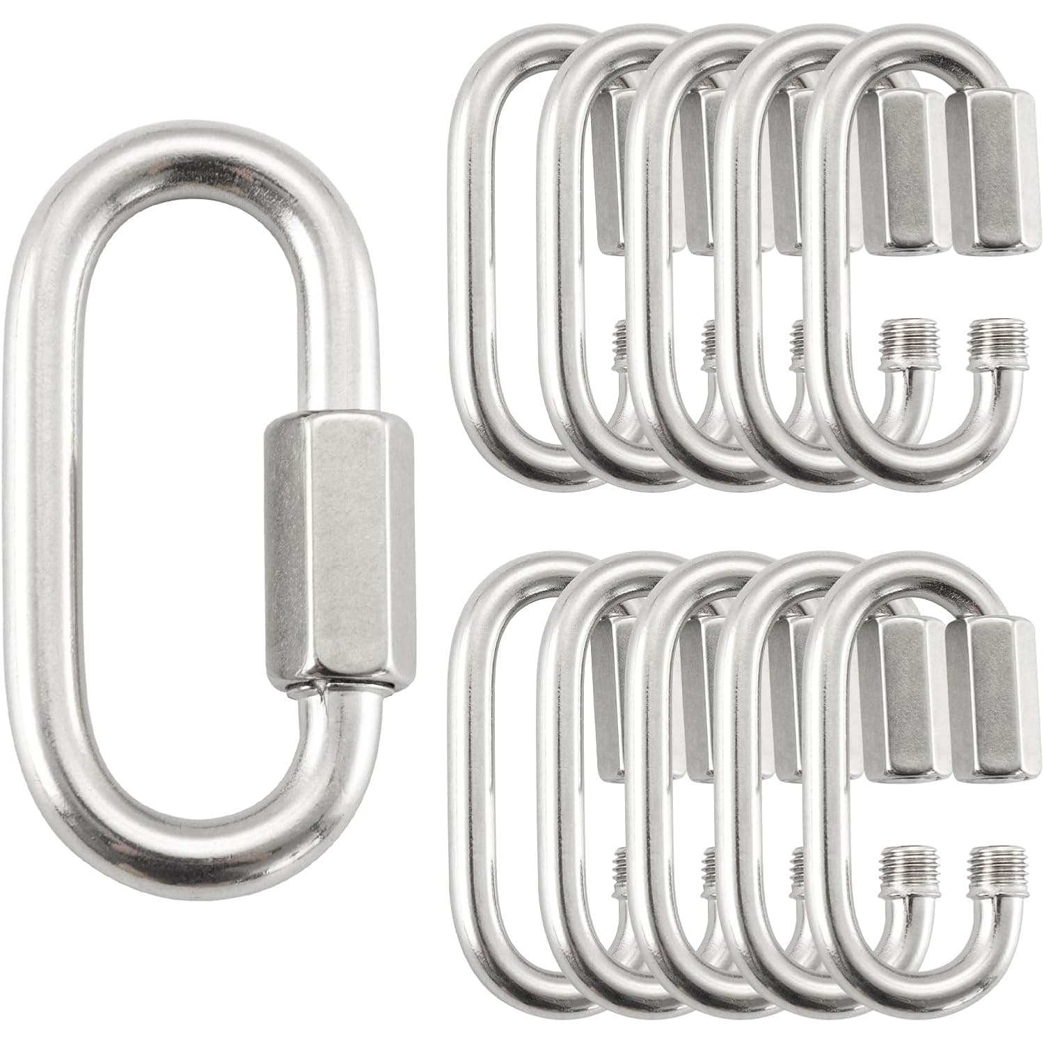 TEMU Quick Chain Link, Stainless Steel Chain , Locking Carabiner Links Threaded, Chain Connector
