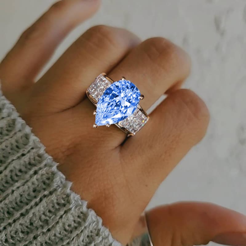 TEMU An Elegant And Luxurious Women's Engagement Ring Set With Large Shiny Synthetic Synthetic Zirconia, An Eternal Symbol Of And , Engagements, Weddings, Anniversaries, And Luxurious Parties