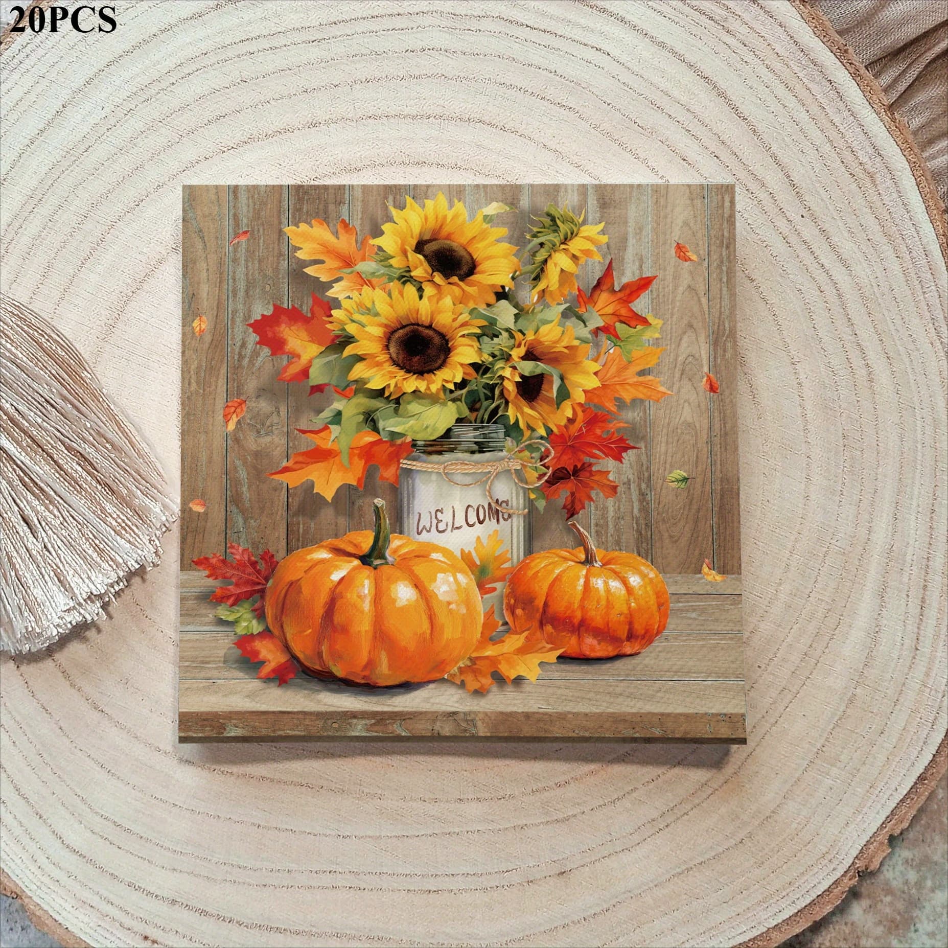 TEMU 20pcs New Thanksgiving Pumpkin Wind Theme Party, Suitable For Party Decoration, Party Supplies, Holiday Party Decorations, Disposable Holiday Napkins