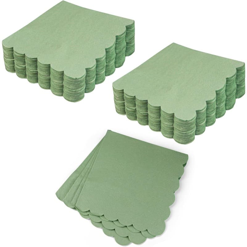 TEMU 100 Sheets/50 Fan-edge Cocktail Napkins - Disposable Paper Napkins For Party Events, White, Suitable For Weddings, Birthdays, Parties, , Party Supplies | Decorative Napkins | Durable Napkins