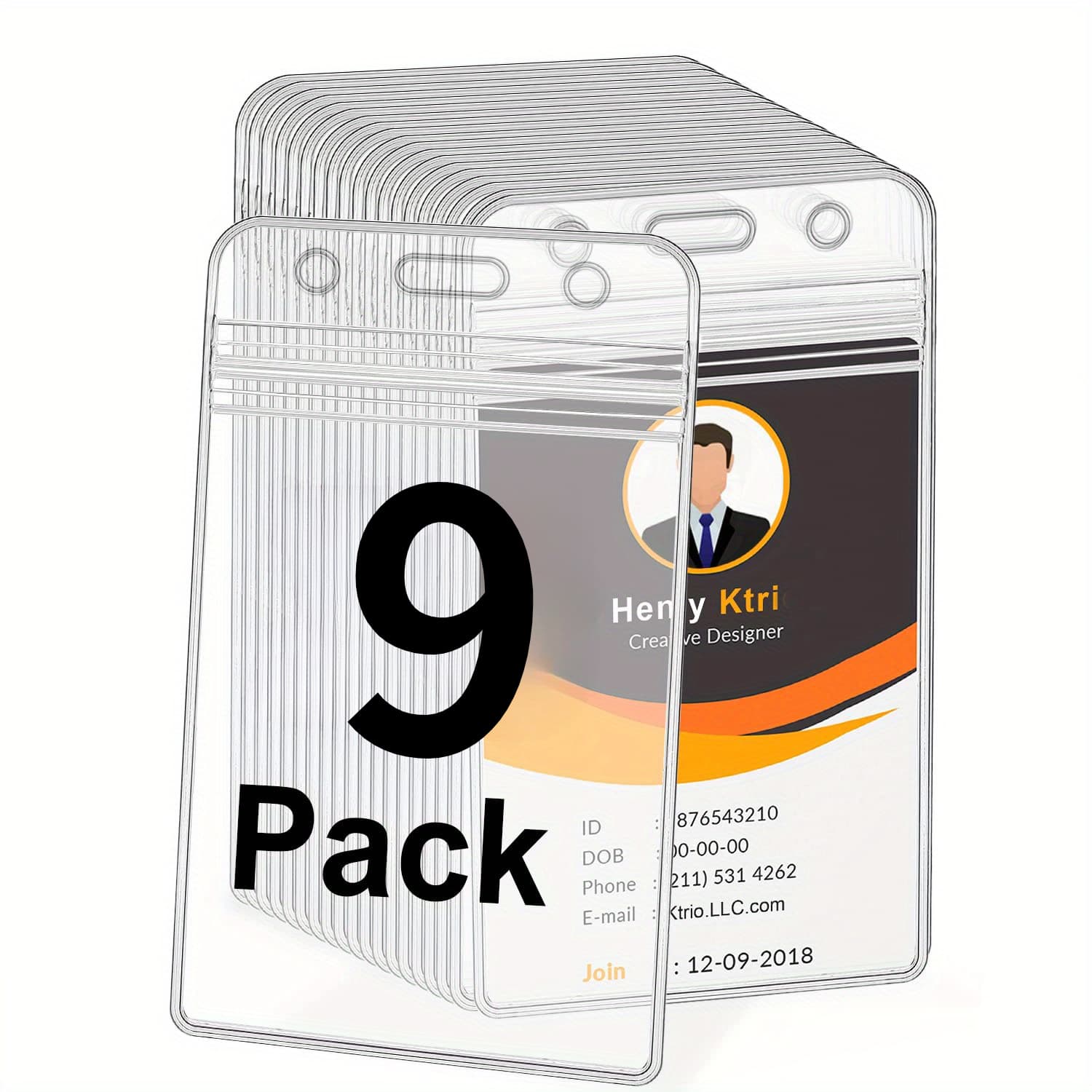 TEMU 2d Premium Vertical Id Badge Holders - Zip, Breakaway Lanyard & Multi Card Holder - For Nurses, Teachers, Office Workers & Students