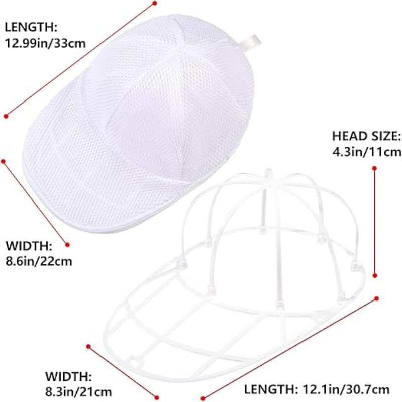 TEMU 2pcs Laundry Bag Rack, Mesh Hat Washing Bag, Baseball Cleaning Rack, Gentle And Baseball Washing Device, Durable Hat Laundry Cage With Stand, Laundry Bags