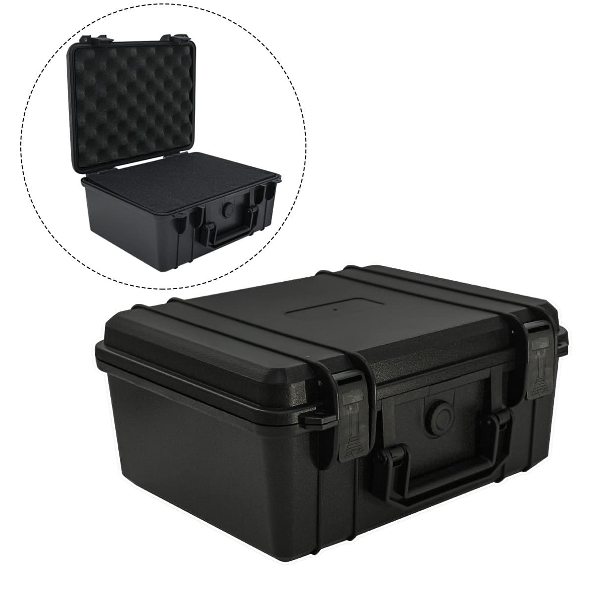 TEMU And Shockproof Protective Equipment Hard Carry Case Camera Photography Travel Tool Foam Storage Bag Electronic Digital Product Box With