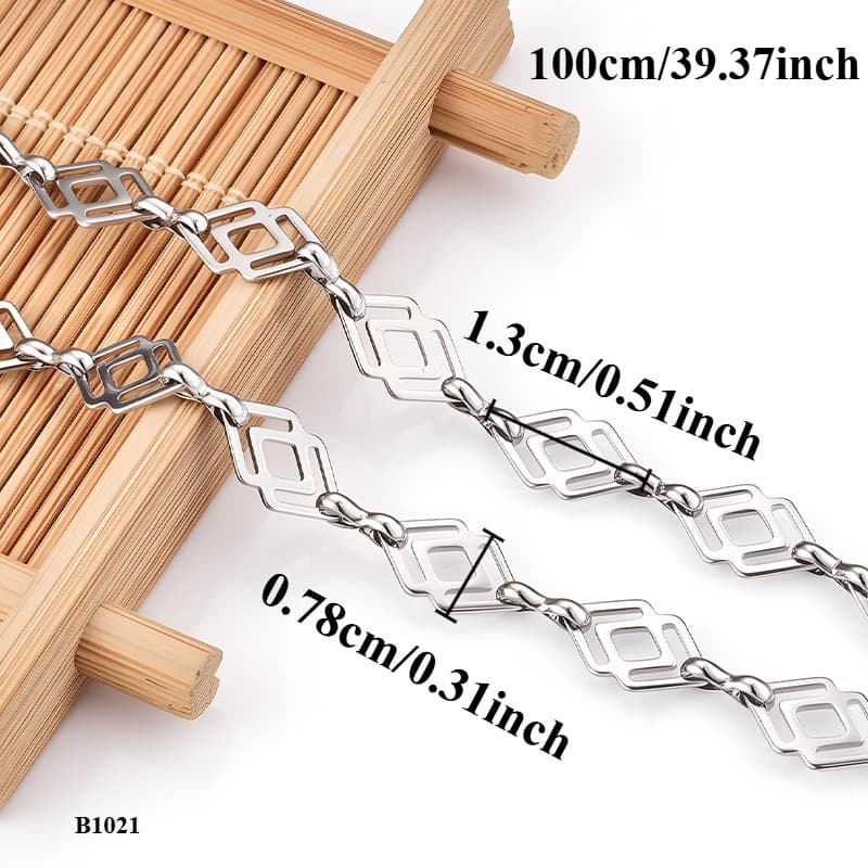 TEMU Hypoallergenic 304 Stainless Steel Hollow-out Chain Suitable For Diy Making, Safe Chain Links For Necklaces, Bracelets, Bag Charms - Valentine's Gift For , Handmade Craft