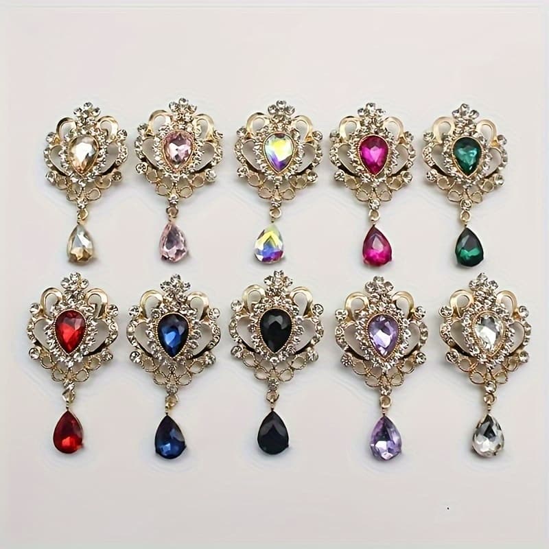 TEMU 10pcs Droplet Shaped Detachable Brooch Retro Jewelry Additions