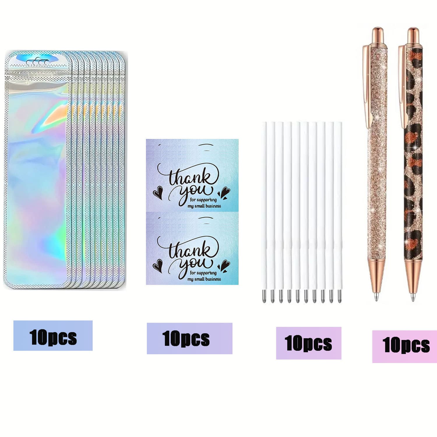 TEMU 40pcsflash Roller Ballpoint Pen Set- Women's Ballpoint Pens, Office Supplies, Valentine's Day, End-of-year Gifts, Wedding Parties, Gifts