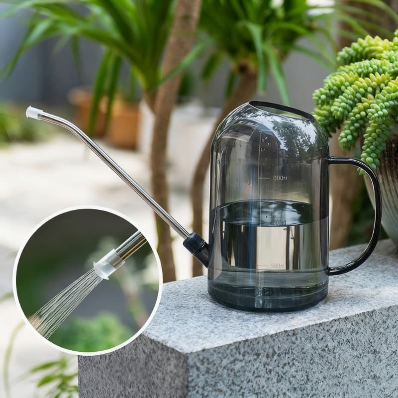 TEMU 67.63oz Stainless Steel Watering Can With Long Spout | Durable Plastic Structure For Indoor & Outdoor Plants, , Garden Pots | Modern Plant Care Tool, Gardening Accessories | Stylish