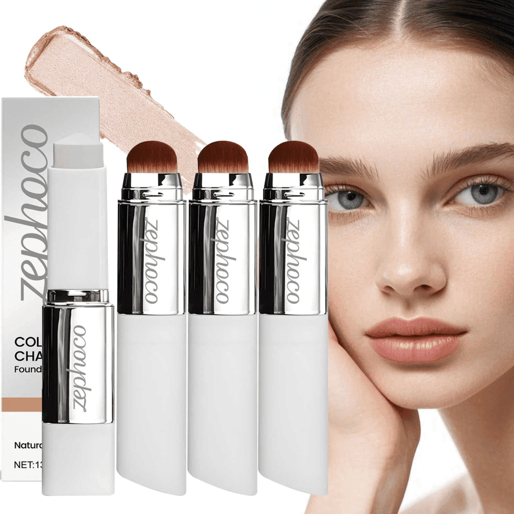 TEMU 4pcs 2-in-1 Color-changing Foundation Stick, Lightweight, Hydrating, Smooth Application, Non-caking, Thin Foundation Makeup