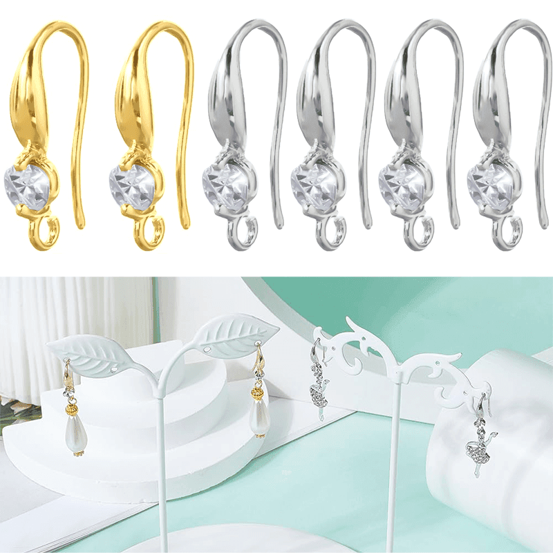 TEMU A Collection Of 6 Earring Hooks With 18k Golden Plating, Showcasing Cubic Zirconia Ear Wires With An , Ideal For Your Own Jewelry And Additions