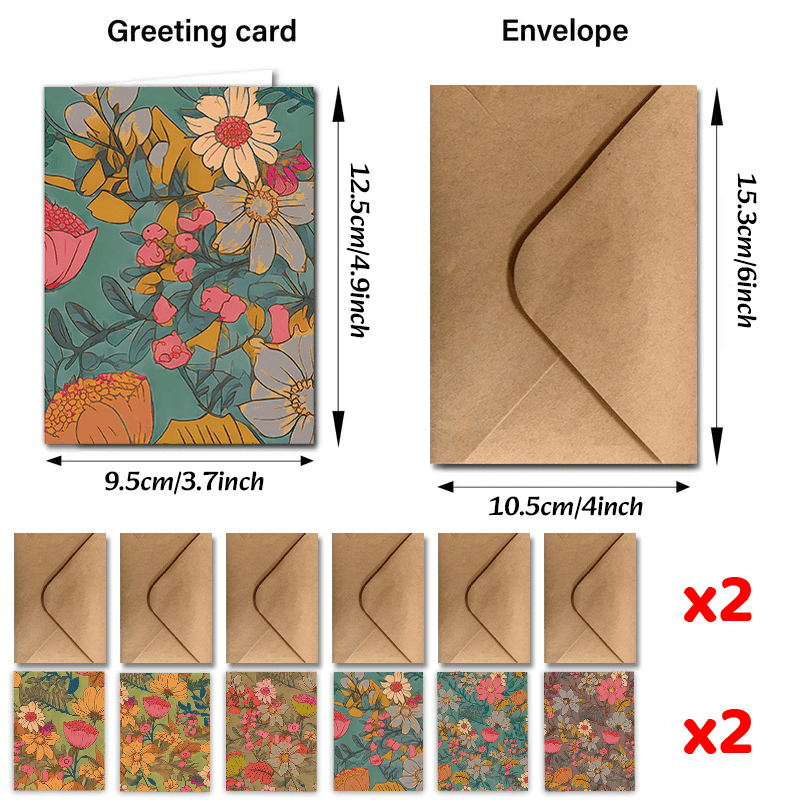 TEMU 24pcs Greeting Cards With Envelopes, Thank You Cards, Floral Card For Teachers Business Coworker Employee Appreciation