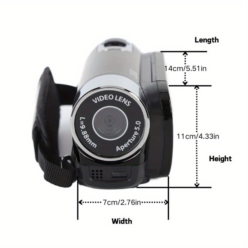 TEMU Digital Camcorder, 16x Digital Zoom 2.7 Inch Colourful Display Screen, High Definition Camera Image Video Shooting Camcorder, Black