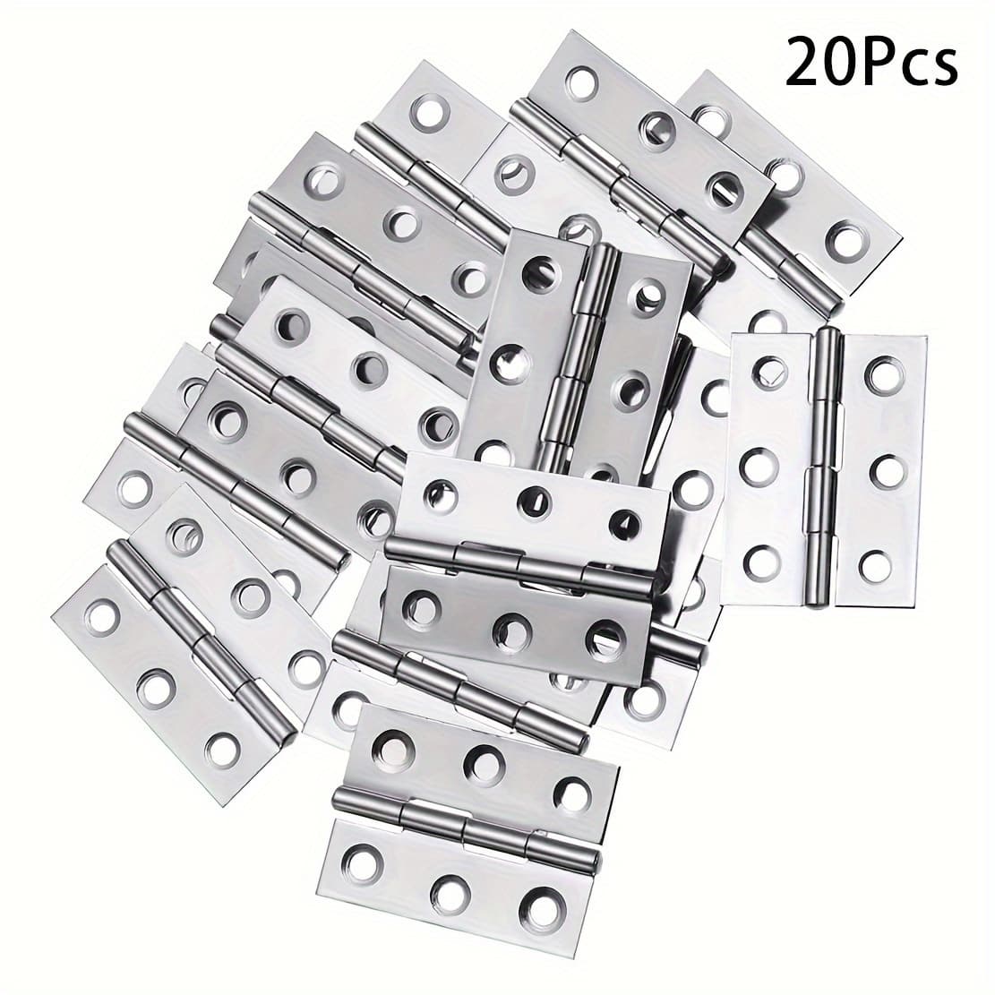 TEMU 20pcs Folding Hinges, 2 Inch Door And Window Hinges, Folding Ribbon Hinges For Door Covers And Wooden Boxes, Silver Hardware Control Units