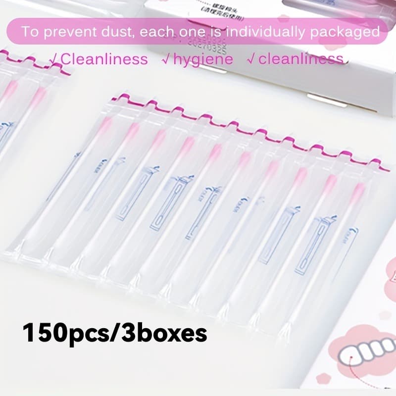 TEMU 150pcs Adhesive Ear Sticks Disposable Ear Canal Cleaning Swabs Home Portable Non-damaging Ear Swabs Earwax Cleaning Ear Care Tool