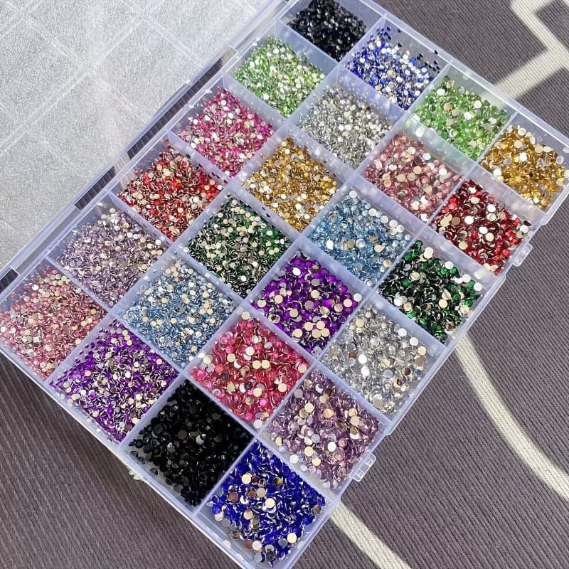 TEMU 9000 Sparkling Flat Bottom Rhinestones - Suitable For Fashion, Shoes, Clothing And Packaging Decoration, Nail Accessories, Fashion Decoration, Vibrant Colors