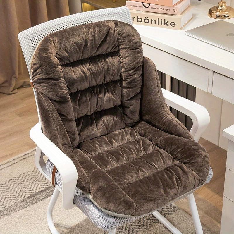 TEMU 1pc Plush Thickened Office Chair Cushion For Long- Seating Backrest Integrated Dining Chair Cushion - Ergonomic, Perfect Gift For Back To
