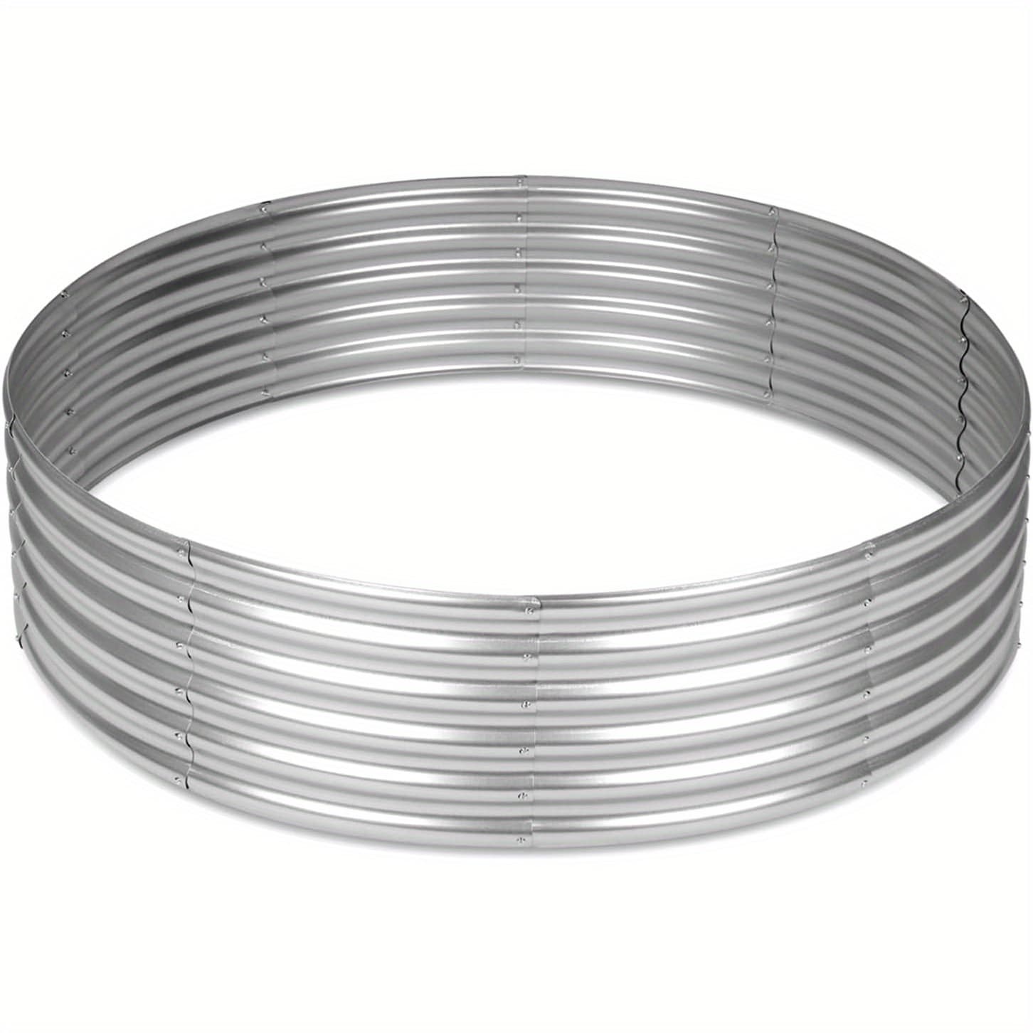 TEMU Round Galvanized Raised Garden Beds Outdoor, Steel Fire Pit Ring Flower Planter Large Metal Above Ground Boxes Kit For Gardening Vegetables Outside