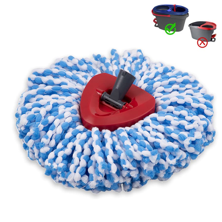 TEMU Spin Mop Replacement Heads Microfiber - 2 Fit, Safe For All Hard Floors With Extra Mop Base Refill (blue)