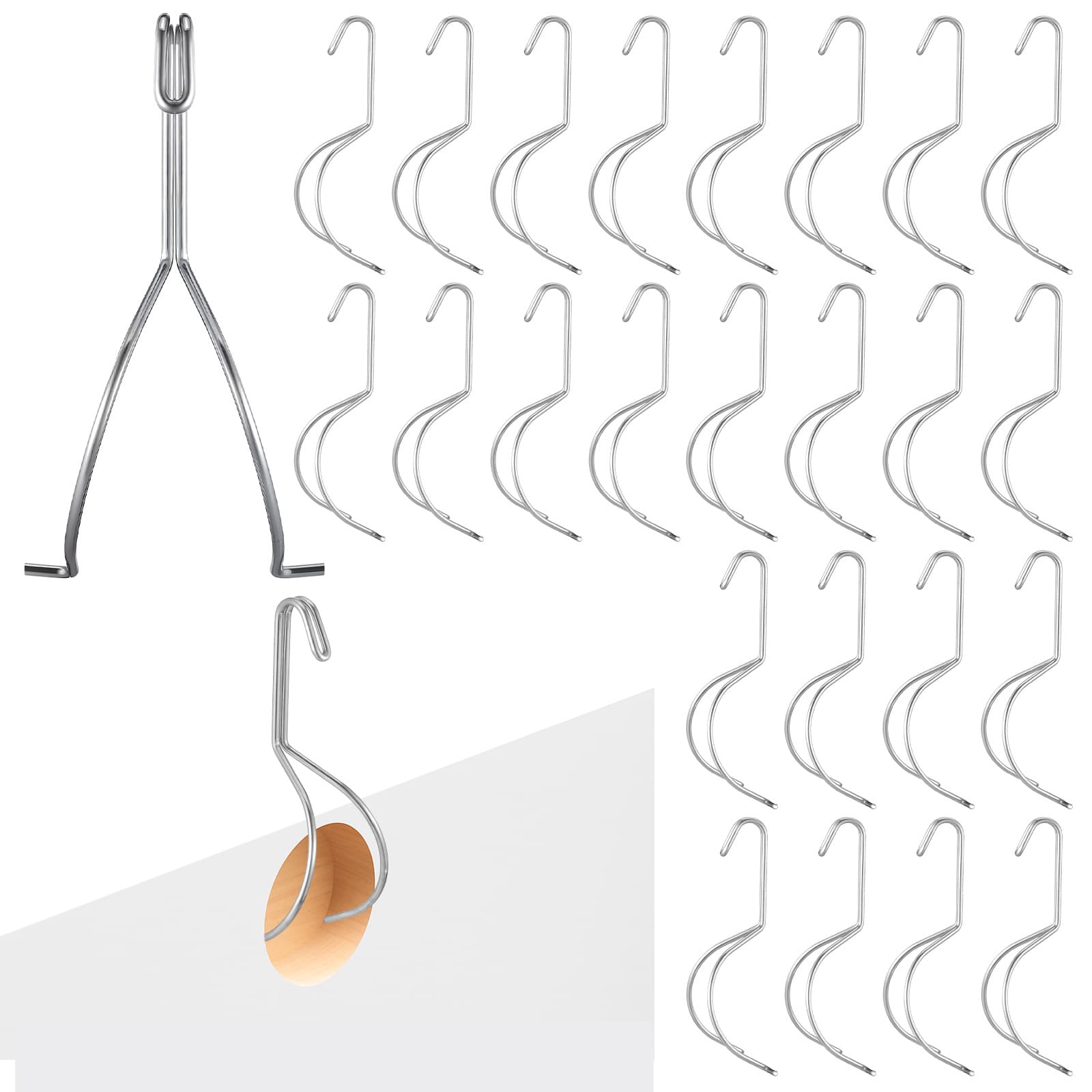 TEMU 24 Pack Cabinet Door Painting Hangers Metal Painting Hanging Hooks Cabinet Door Brackets No-drill Spray Drying Rack Clips For Wood Working Tools Accessories, X 2.36 X 1.57 Inch