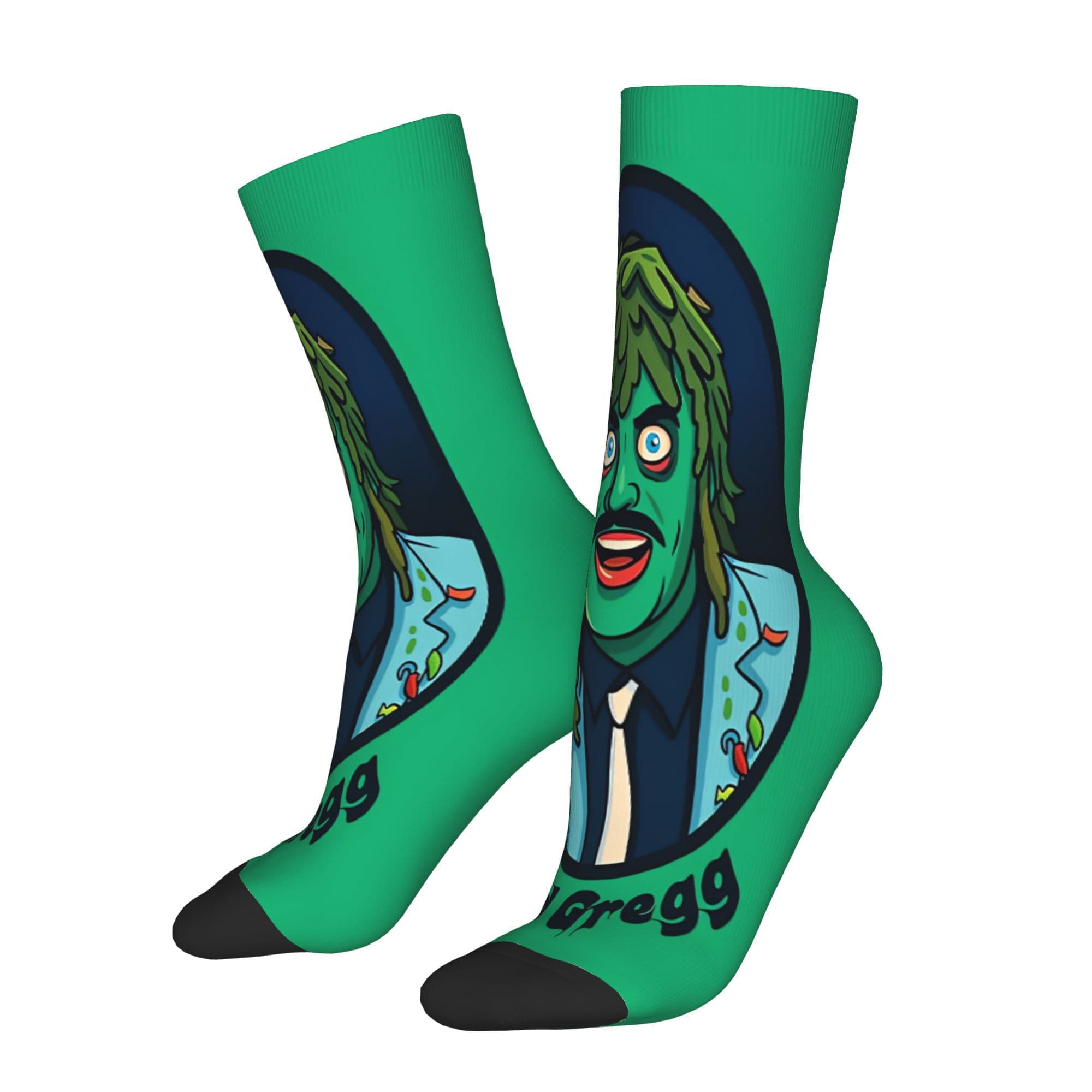 TEMU Men's Old Themed Socks - Novelty With Iconic Portrait Print, Machine Washable Polyester Tube Socks Suitable For Hip , Casual Wear & Themed Outfits