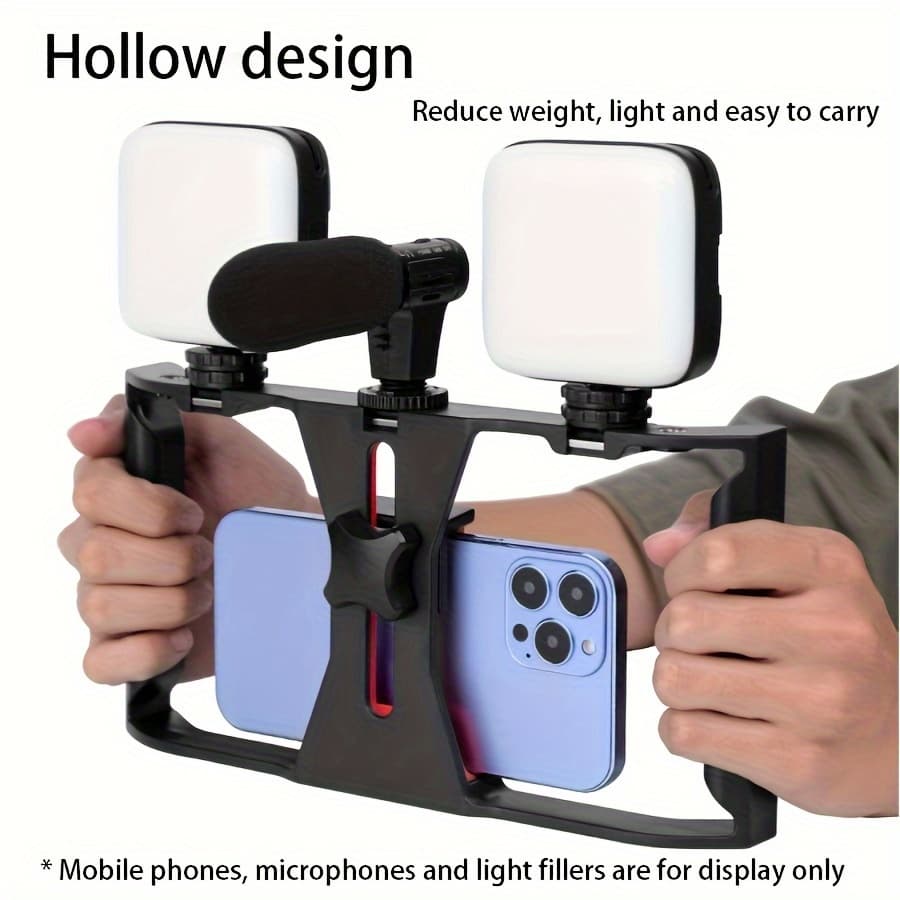TEMU 1 Professional Mobile Phone Gimbal Stabilizer Three-axis Anti-shake Handheld Tripod Stand, Portable Foldable Shooting Bracket Suitable For Short Video Live Streaming/vlog Shooting Equipment