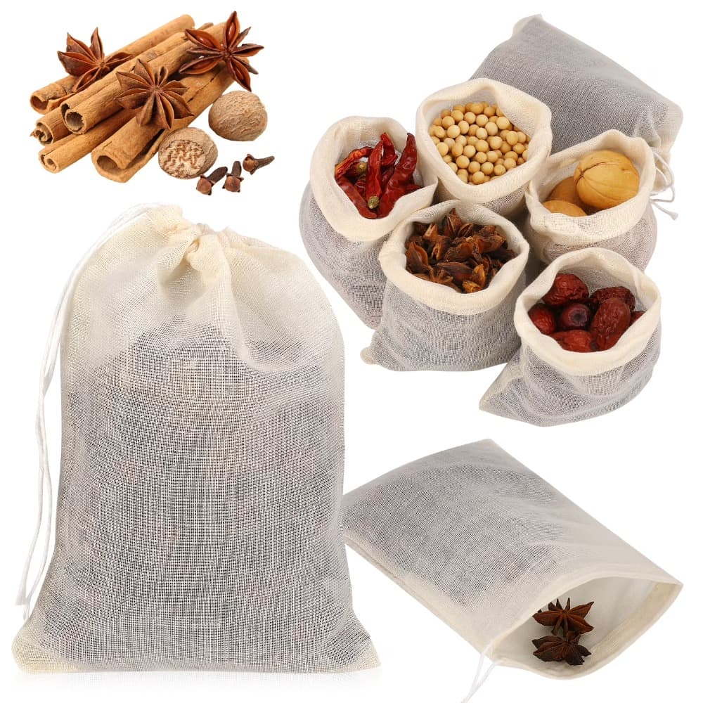 TEMU Reusable 60pcs Seasoning Bags, 4x6 Inch Drawstring Spice Pouches, Soup And Medicinal Filter Bags, Essential For And Marinating
