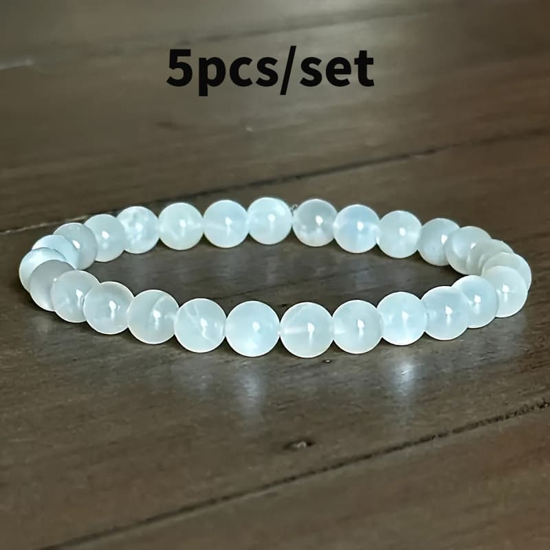 TEMU 5pcs [8mm ] 8mm Handmade , Stone Of | Calm And Responsive To Triggers | Stone Colors May From Images