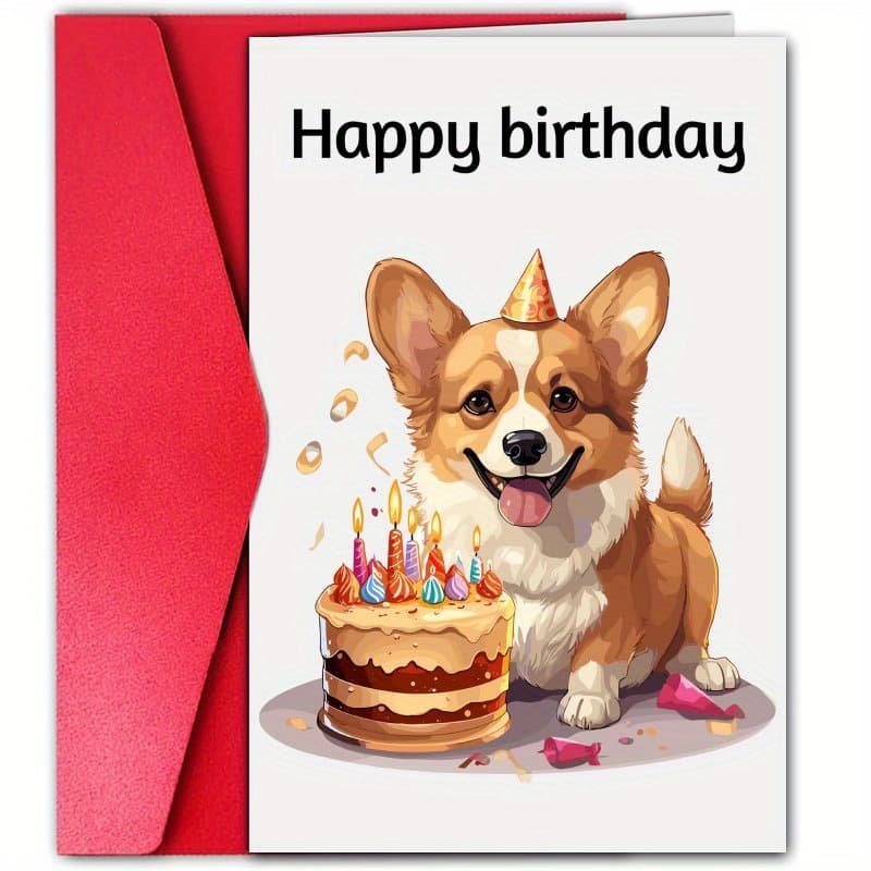 TEMU 1pc Greeting - , Universal , , Pattern Dog - For Anyone's
