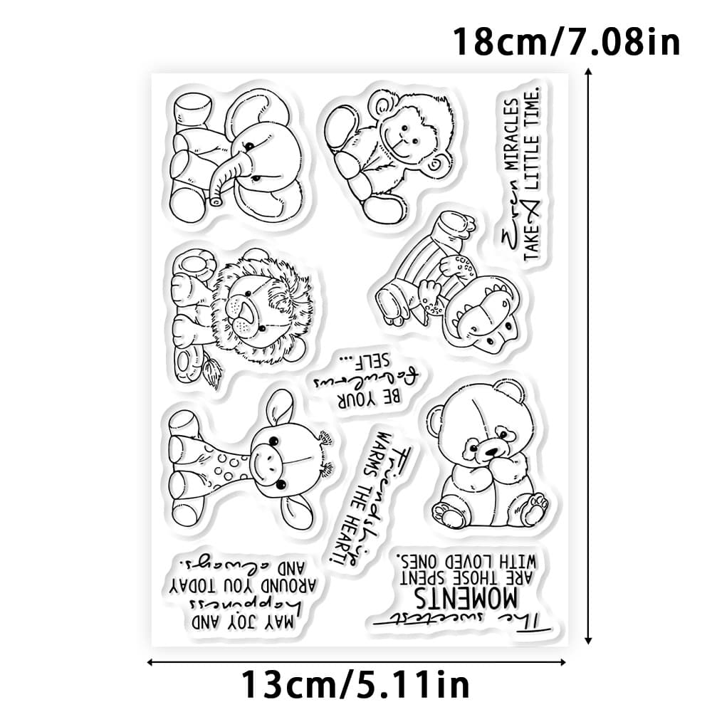 TEMU 1pc Original Delicate Cartoon Animals Clear Stamps Metal Cutting Dies For Album Card Diary Hand Account Animal Theme Embossing Stamps Decoration