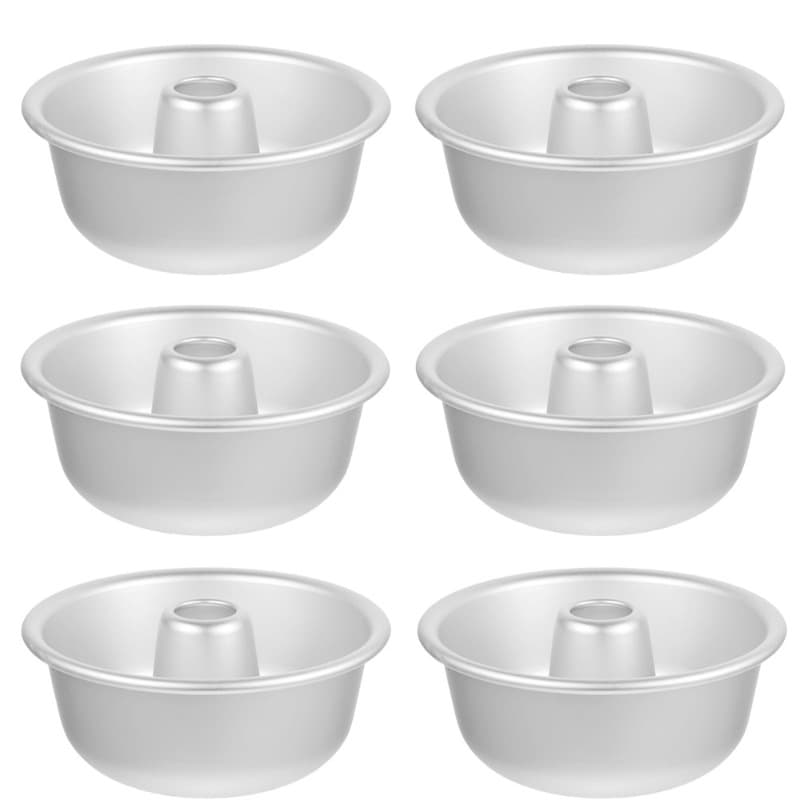 TEMU 6pcs 4.5 Inch Aluminum Alloy Hollow Donut Molds | Grooved Cake Pan, Perfect For Baking Pastries, Desserts, During Christmas, Easter, Thanksgiving, And Valentine's Day | Round Aluminum Donut Molds