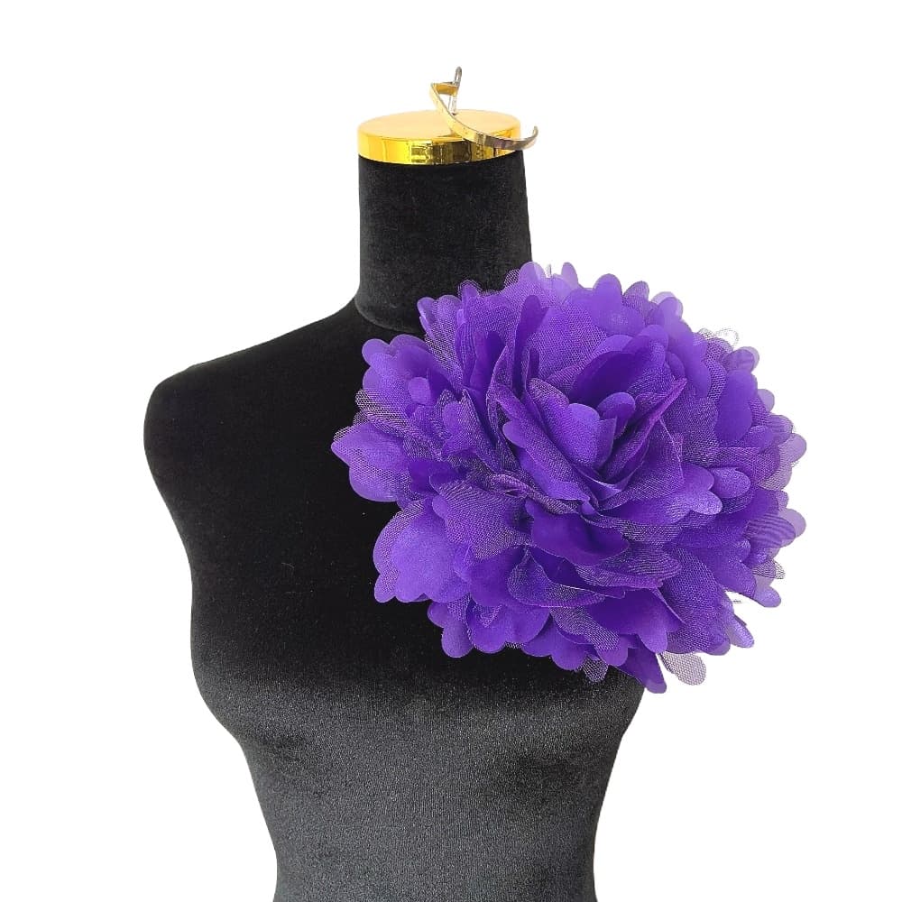 TEMU 3d Large Purple Flower Embellishments Measuring 9.5 Inches, Fabric Clips Suitable For Clothing, Hats, And Bags, Multifunctional For Women And