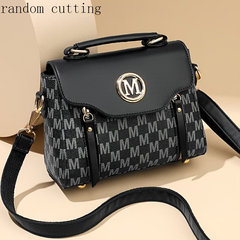 TEMU New Fashionable Elegant Women's Shoulder Bag With 'm' Design, Zipper Closure, Detachable Adjustable Strap, Suitable For And Shopping Cut Letters