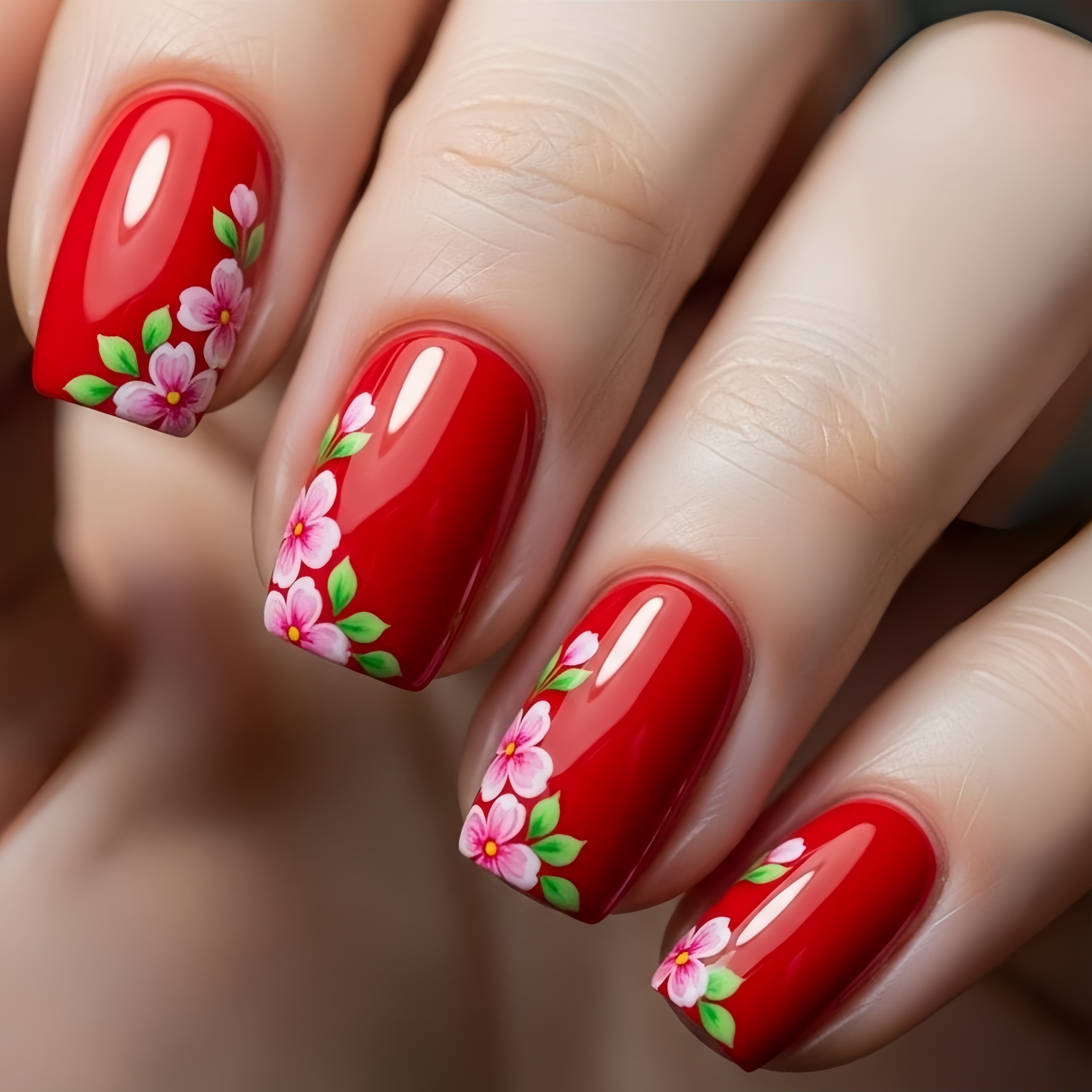 TEMU 24pcs Pink Red Nails, Detachable Press-on Nails, Women's Nails, Perfect Gift For Women And, Essential Nail Art Supplies, Wearable Nails