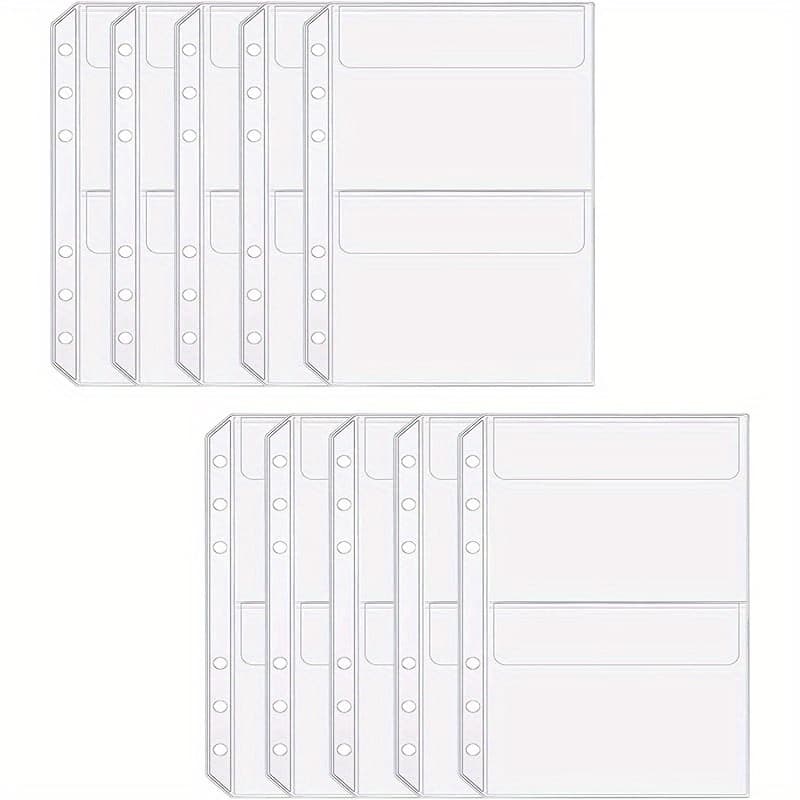 TEMU Set Of 10 A5 Binder Pockets With 6 Holes, Made Of Translucent Pvc, Perfect For Organizing Jewelry, Cash, Photos, And Cards