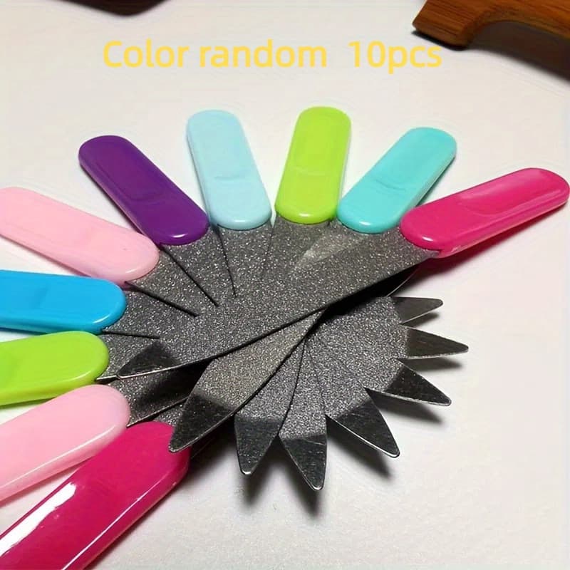 TEMU 10pcs Dual-sided Stainless Steel Nail Files- Manicure Buffing Tool- Accessories Random Color
