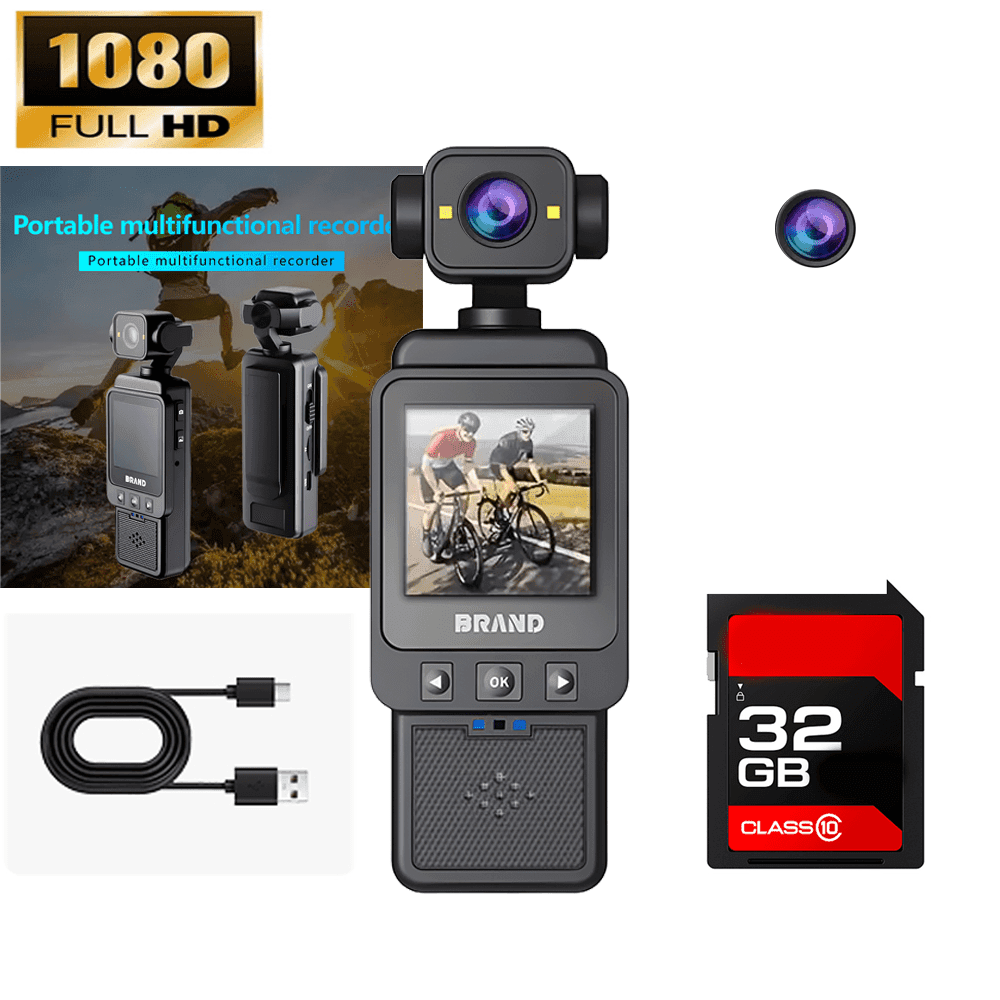 TEMU Compact 10180p Action Camera, Lightweight Vlog Camera With 360-degree Rotating Lens, Wearable Pocket Camera For Vlogging Photography, Compact Wearable Security Device, Rechargeable Camera