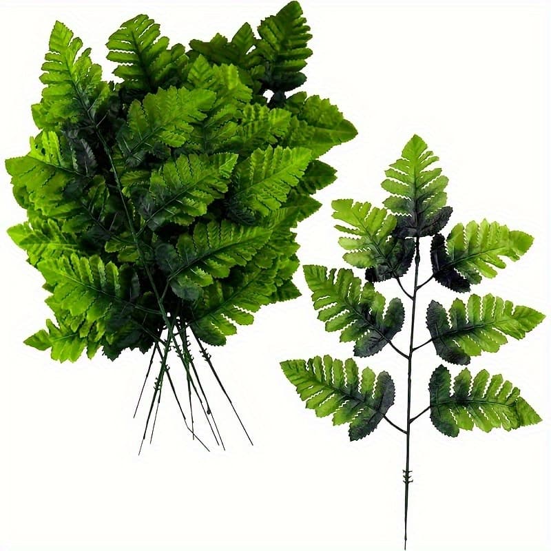 TEMU 30pcs Of Fern Leaves - Synthetic Fern Stems Suitable For Arranging In Vases For Home Or Kitchen, , Table Centerpieces, Garden Decor, Wedding Arches, And Bridal Bouquet Embellishments