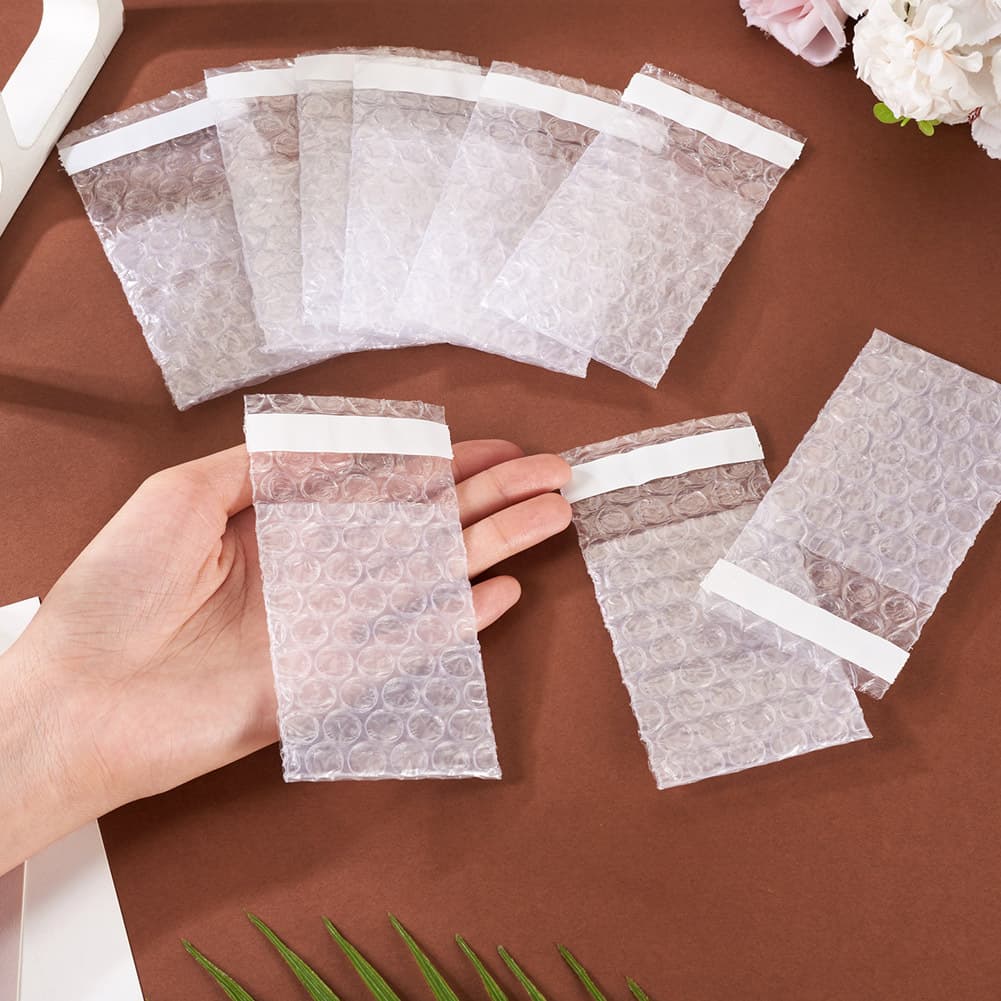 TEMU 20pcs Pe Film , Self Adhesive Bubble Mailers, Rectangle, White, For Shipping, For Packing, Bubble Sleeves